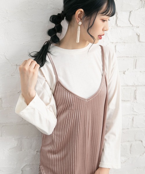 Newlyme(ニューリーミー)の「インナーSETベロアストライプサロペット(その他パンツ・レディース・ブラック/ベージュ/ブラウン/ピンク・MEDIUM/LARGE)」の19枚目の写真