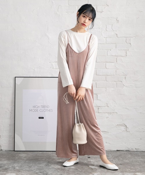 Newlyme(ニューリーミー)の「インナーSETベロアストライプサロペット(その他パンツ・レディース・ブラック/ベージュ/ブラウン/ピンク・MEDIUM/LARGE)」の20枚目の写真