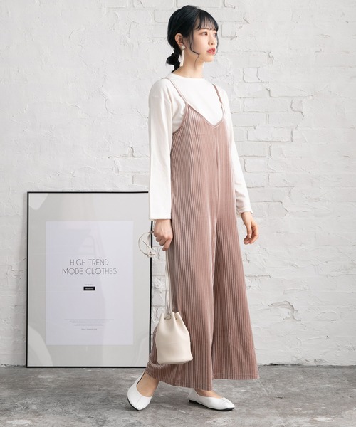 Newlyme(ニューリーミー)の「インナーSETベロアストライプサロペット(その他パンツ・レディース・ブラック/ベージュ/ブラウン/ピンク・MEDIUM/LARGE)」の21枚目の写真