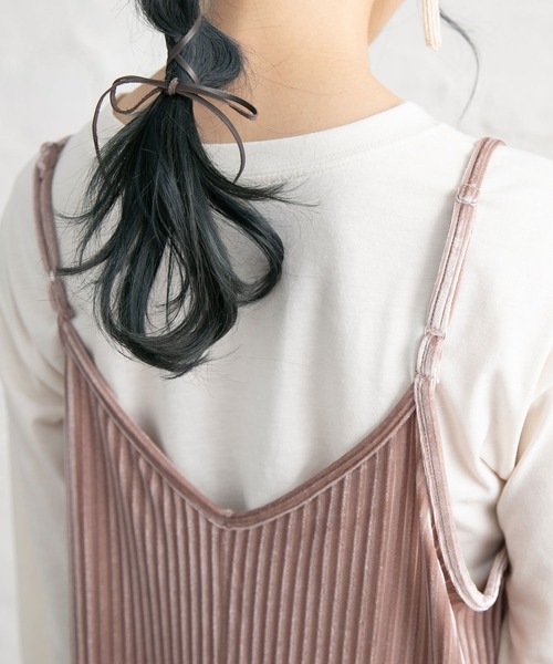 Newlyme(ニューリーミー)の「インナーSETベロアストライプサロペット(その他パンツ・レディース・ブラック/ベージュ/ブラウン/ピンク・MEDIUM/LARGE)」の10枚目の写真