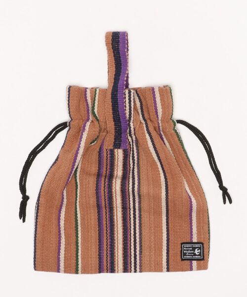 チャイハネ(チャイハネ)の「【チャイハネ】ティパール巾着バッグ(ハンドバッグ・レディース・ベージュ/パープル/グレー/レッド/イエロー/ブルー・FREE)」の3枚目の写真