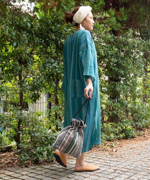 チャイハネ(チャイハネ)の「【チャイハネ】ティパール巾着バッグ(ハンドバッグ・レディース・ベージュ/パープル/グレー/レッド/イエロー/ブルー・FREE)」の10枚目の写真