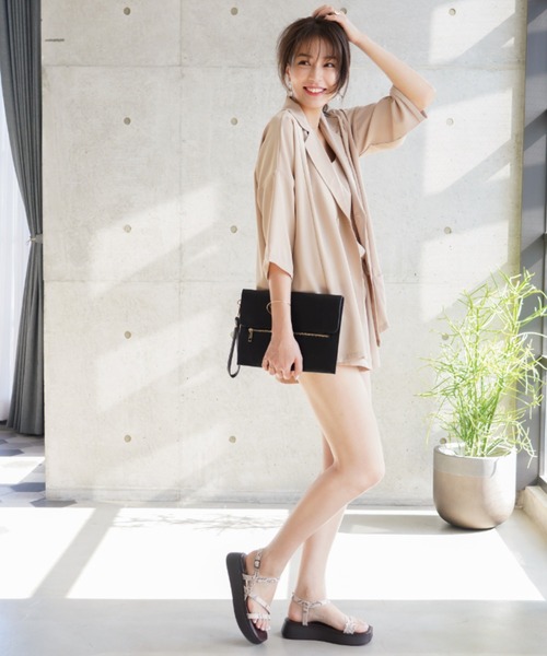 VIVIAN(ヴィヴィアン)の「スクエアトゥ厚底メニーストラップサンダル(サンダル・レディース・ブラック/キャメル/アイボリー/パイソン・S/M/L/LL)」の20枚目の写真