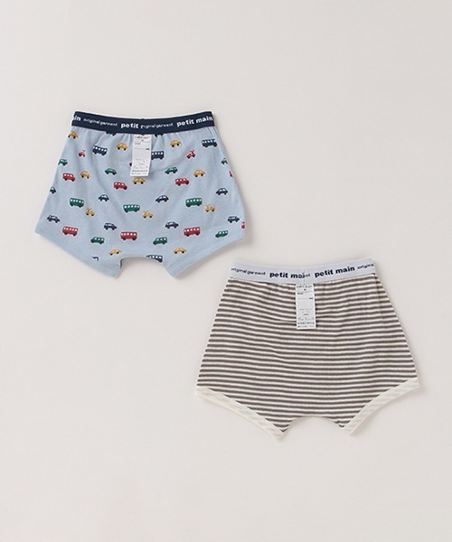 petit main（プティマイン）の「オーガニックコットン BOYSパンツ2枚セット（ボクサーパンツ・キッズ・ライトブルー/モスグリーン・100cm/130cm/90cm/110cm/120cm）」の4枚目の写真