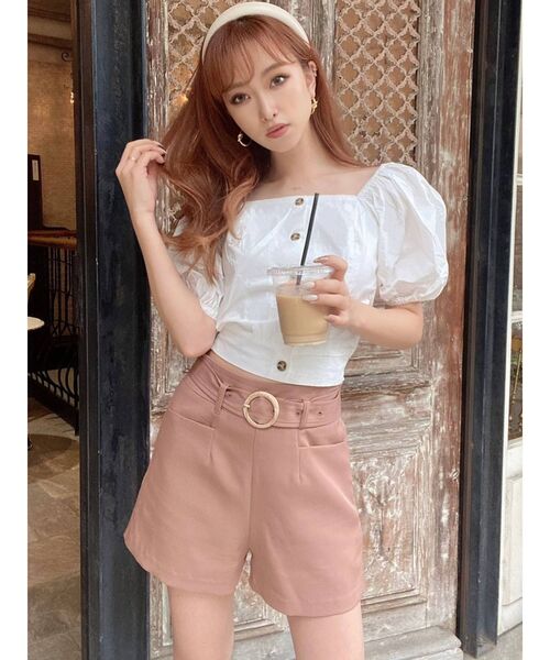 RESEXXY(リゼクシー)の「スクエアネックブラウス(シャツ/ブラウス・レディース・その他1/ブラック/オフホワイト・FREE)」の4枚目の写真