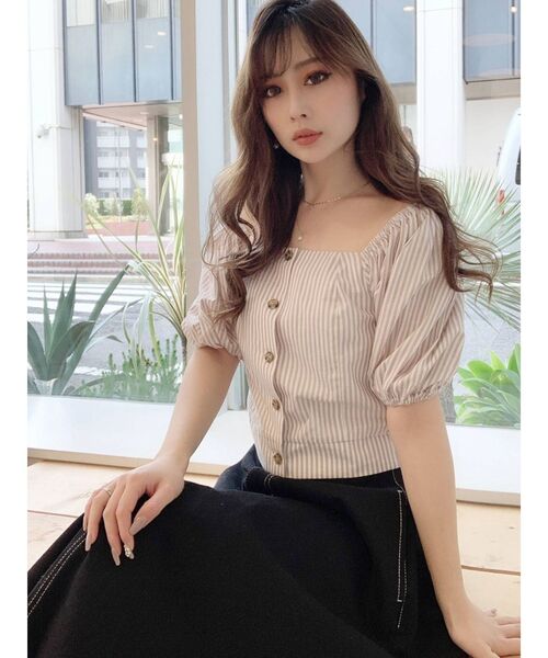 RESEXXY(リゼクシー)の「スクエアネックブラウス(シャツ/ブラウス・レディース・その他1/ブラック/オフホワイト・FREE)」の14枚目の写真