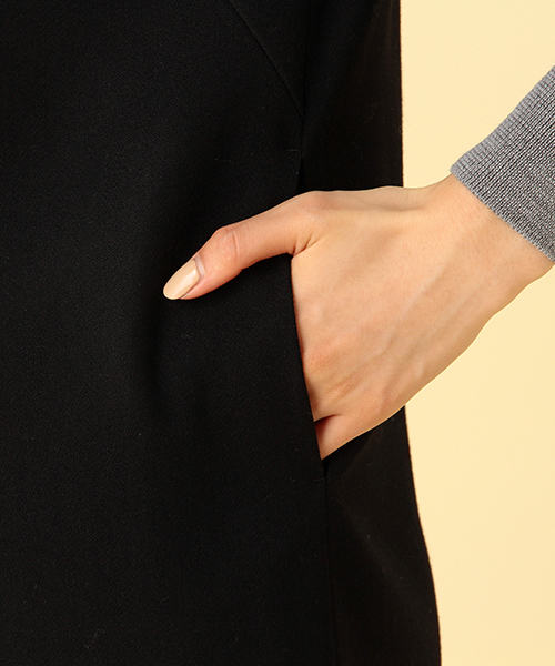 Demi-Luxe BEAMS（デミルクス ビームス）の「Demi-Luxe BEAMS / Vネック ノースリーブワンピース（ワンピース・レディース・ベージュ/ブラック・36/38）」の10枚目の写真