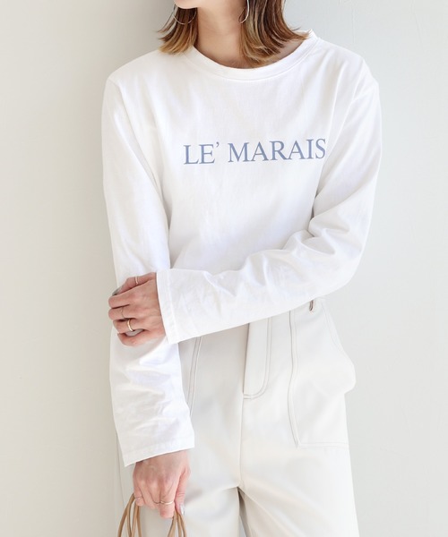 reca(レカ)の「ロゴTシャツ(Tシャツ/カットソー・レディース・ネイビー/ベージュ/ホワイト・FREE)」の2枚目の写真