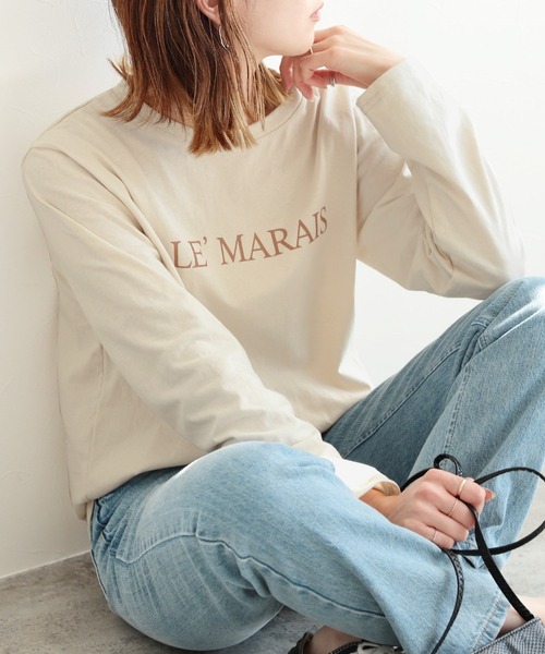 reca(レカ)の「ロゴTシャツ(Tシャツ/カットソー・レディース・ネイビー/ベージュ/ホワイト・FREE)」の9枚目の写真