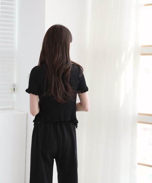 フリルネック半袖カーデ – WEGO ONLINE STORE