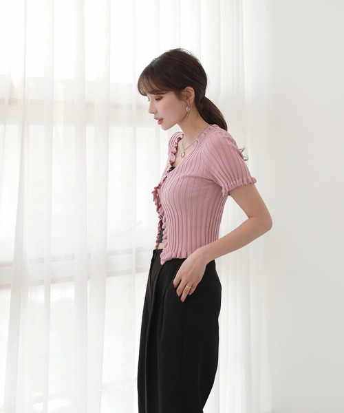 【Rene】フリル襟黒半袖ニットセーター新品 Rene】フリル襟黒半袖ニットセーター新品 楽天市場】【期間限定：5,990