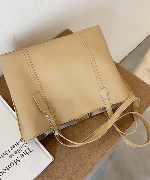 LA VORAGINE（ラ ヴォラジネ）の「スクエアトートバッグ（トートバッグ・レディース・アイボリー/ベージュ/ブラック/ブラウン・FREE）」の12枚目の写真