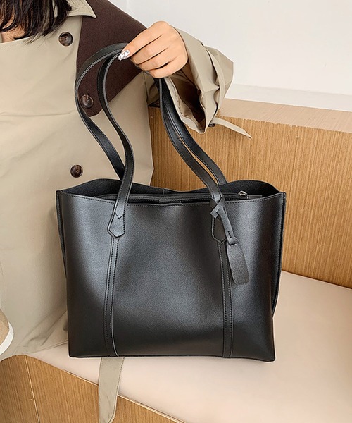 LA VORAGINE（ラ ヴォラジネ）の「スクエアトートバッグ（トートバッグ・レディース・アイボリー/ベージュ/ブラック/ブラウン・FREE）」の7枚目の写真