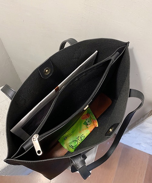 LA VORAGINE（ラ ヴォラジネ）の「スクエアトートバッグ（トートバッグ・レディース・アイボリー/ベージュ/ブラック/ブラウン・FREE）」の5枚目の写真