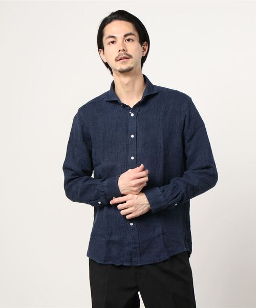 RAWLIFE（ロウライフ）の「SCROLL/スクロール/ニットライクワッフルシャツ（シャツ/ブラウス・メンズ・ネイビー/チャコール/ホワイト・MEDIUM/X-LARGE/LARGE）」の3枚目の写真