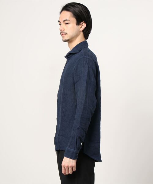 RAWLIFE（ロウライフ）の「SCROLL/スクロール/ニットライクワッフルシャツ（シャツ/ブラウス・メンズ・ネイビー/チャコール/ホワイト・MEDIUM/X-LARGE/LARGE）」の4枚目の写真