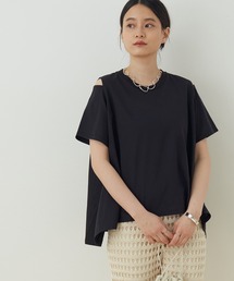 ADAM ET ROPE' | オープンショルダースリットTシャツ(Tシャツ/カットソー)