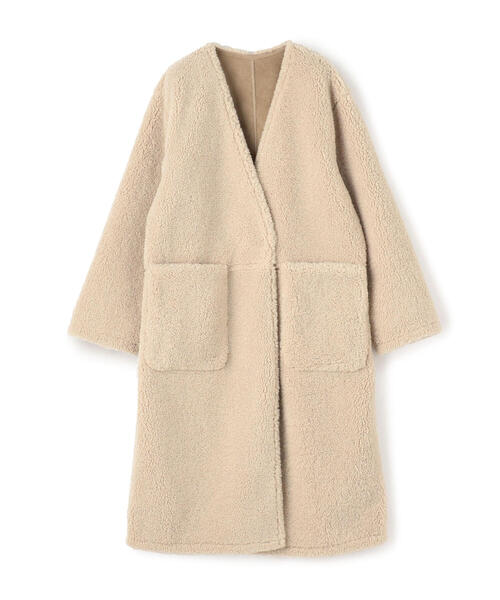 MACPHEE(マカフィー)の「エコムートン リバーシブルコート(ノーカラーコート・レディース・ミント/ライトベージュ・36)」の20枚目の写真