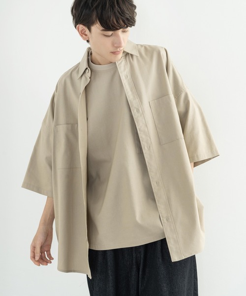Rocky Monroe(ロッキーモンロー)の「綿麻 レーヨン オーバーサイズ レギュラーカラー リネンシャツ(シャツ/ブラウス・メンズ・ライトグレー/ブラック/キナリ/ライトベージュ/カーキ/ネイビー・M/L/XL)」の5枚目の写真