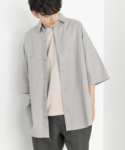 Rocky Monroe(ロッキーモンロー)の「綿麻 レーヨン オーバーサイズ レギュラーカラー リネンシャツ(シャツ/ブラウス・メンズ・ライトグレー/ブラック/キナリ/ライトベージュ/カーキ/ネイビー・M/L/XL)」の4枚目の写真