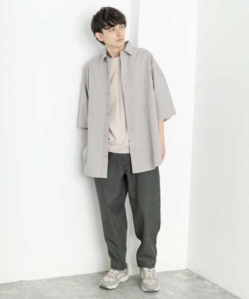 Rocky Monroe(ロッキーモンロー)の「綿麻 レーヨン オーバーサイズ レギュラーカラー リネンシャツ(シャツ/ブラウス・メンズ・ライトグレー/ブラック/キナリ/ライトベージュ/カーキ/ネイビー・M/L/XL)」の7枚目の写真