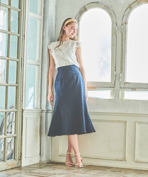 BE RADIANCE（ビーラディエンス）の「レースハイネックブラウス（シャツ/ブラウス・レディース・ホワイト/ブラウン/ピンク・FREE）」の5枚目の写真