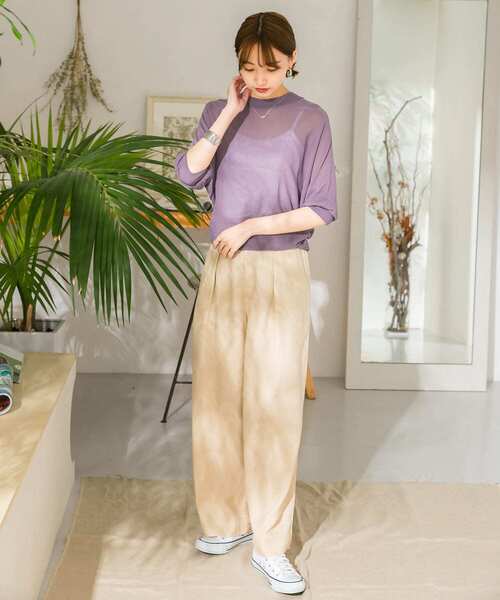 ITEMS URBANRESEARCH（アイテムズ アーバンリサーチ）の「シアーニット（ニット/セーター・レディース・ブラウン/パープル/ベージュ・FREE）」の10枚目の写真