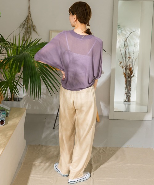 ITEMS URBANRESEARCH（アイテムズ アーバンリサーチ）の「シアーニット（ニット/セーター・レディース・ブラウン/パープル/ベージュ・FREE）」の11枚目の写真