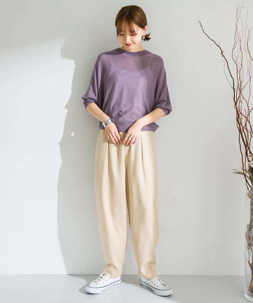 ITEMS URBANRESEARCH（アイテムズ アーバンリサーチ）の「シアーニット（ニット/セーター・レディース・ブラウン/パープル/ベージュ・FREE）」の13枚目の写真