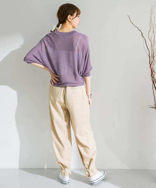 ITEMS URBANRESEARCH（アイテムズ アーバンリサーチ）の「シアーニット（ニット/セーター・レディース・ブラウン/パープル/ベージュ・FREE）」の14枚目の写真