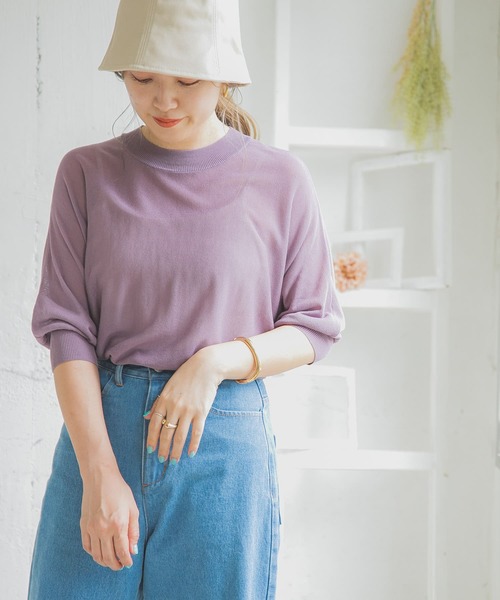 ITEMS URBANRESEARCH（アイテムズ アーバンリサーチ）の「シアーニット（ニット/セーター・レディース・ブラウン/パープル/ベージュ・FREE）」の16枚目の写真