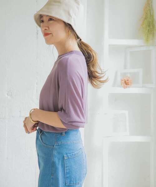 ITEMS URBANRESEARCH（アイテムズ アーバンリサーチ）の「シアーニット（ニット/セーター・レディース・ブラウン/パープル/ベージュ・FREE）」の17枚目の写真