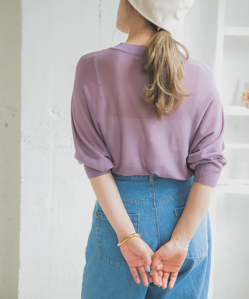 ITEMS URBANRESEARCH（アイテムズ アーバンリサーチ）の「シアーニット（ニット/セーター・レディース・ブラウン/パープル/ベージュ・FREE）」の18枚目の写真