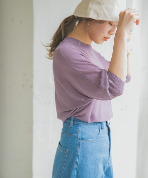 ITEMS URBANRESEARCH（アイテムズ アーバンリサーチ）の「シアーニット（ニット/セーター・レディース・ブラウン/パープル/ベージュ・FREE）」の19枚目の写真