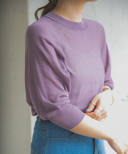 ITEMS URBANRESEARCH（アイテムズ アーバンリサーチ）の「シアーニット（ニット/セーター・レディース・ブラウン/パープル/ベージュ・FREE）」の20枚目の写真