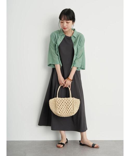 earth music&ecology（アースミュージックアンドエコロジー）の「シアーショートシャツ ＊（シャツ/ブラウス・レディース・ミント/パープル/アイボリー・FREE）」の13枚目の写真