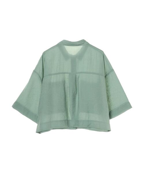 earth music&ecology（アースミュージックアンドエコロジー）の「シアーショートシャツ ＊（シャツ/ブラウス・レディース・ミント/パープル/アイボリー・FREE）」の10枚目の写真