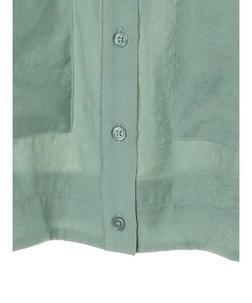 earth music&ecology（アースミュージックアンドエコロジー）の「シアーショートシャツ ＊（シャツ/ブラウス・レディース・ミント/パープル/アイボリー・FREE）」の7枚目の写真