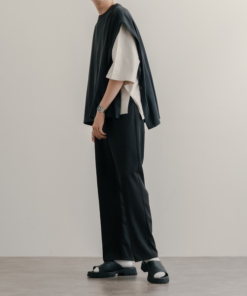 epnok（エプノック）の「サイドボタンオープンベスト（ベスト・メンズ・ブラック/ダークグレー・SMALL/LARGE/MEDIUM）」の15枚目の写真