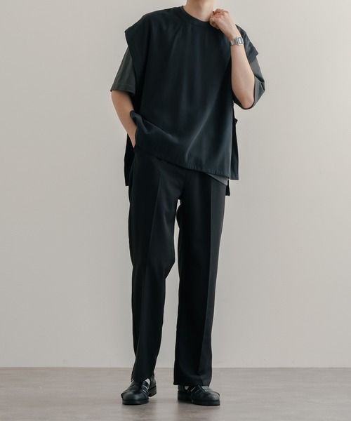 epnok（エプノック）の「サイドボタンオープンベスト（ベスト・メンズ・ブラック/ダークグレー・SMALL/LARGE/MEDIUM）」の10枚目の写真