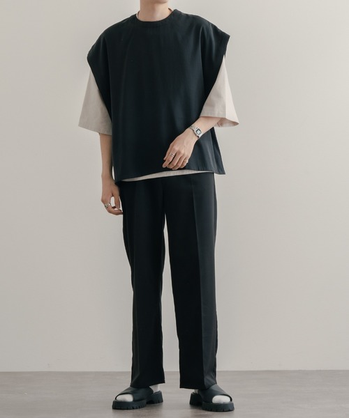 epnok（エプノック）の「サイドボタンオープンベスト（ベスト・メンズ・ブラック/ダークグレー・SMALL/LARGE/MEDIUM）」の12枚目の写真