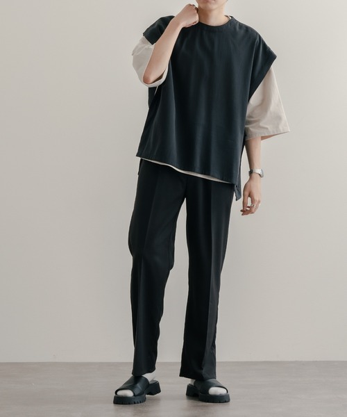 epnok（エプノック）の「サイドボタンオープンベスト（ベスト・メンズ・ブラック/ダークグレー・SMALL/LARGE/MEDIUM）」の13枚目の写真