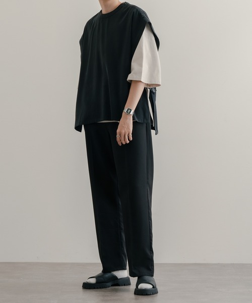 epnok（エプノック）の「サイドボタンオープンベスト（ベスト・メンズ・ブラック/ダークグレー・SMALL/LARGE/MEDIUM）」の14枚目の写真