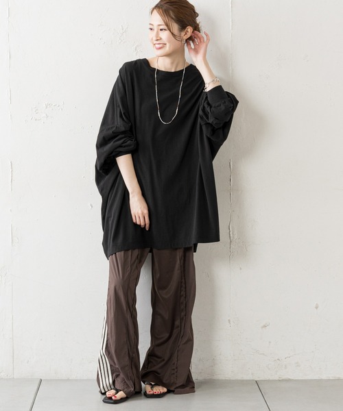 etsinta（エシンタ）の「【etsinta/エシンタ】リメイク切替ジャージーパンツ（その他パンツ・レディース・ブラウン/ブラック/パープル/グリーン・ONE SIZE）」の14枚目の写真