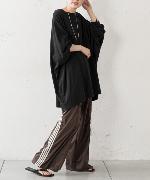 etsinta（エシンタ）の「【etsinta/エシンタ】リメイク切替ジャージーパンツ（その他パンツ・レディース・ブラウン/ブラック/パープル/グリーン・ONE SIZE）」の18枚目の写真