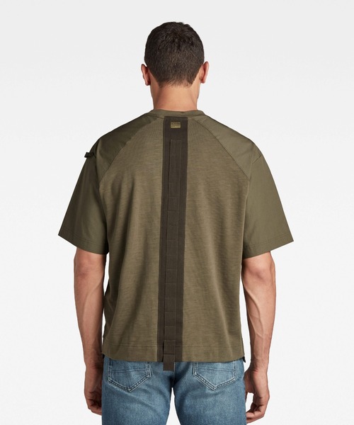 G-STAR（ジースター）の「BACK TAPE LOOSE T-SHIRT/ビッグシルエット/オーバーサイズ（Tシャツ/カットソー・メンズ・カーキオリーブ・SMALL/MEDIUM/LARGE/X-SMALL）」の3枚目の写真