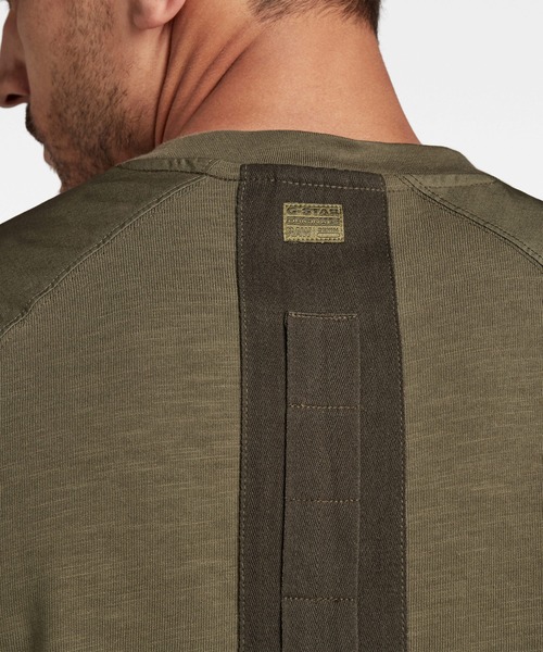G-STAR（ジースター）の「BACK TAPE LOOSE T-SHIRT/ビッグシルエット/オーバーサイズ（Tシャツ/カットソー・メンズ・カーキオリーブ・SMALL/MEDIUM/LARGE/X-SMALL）」の4枚目の写真