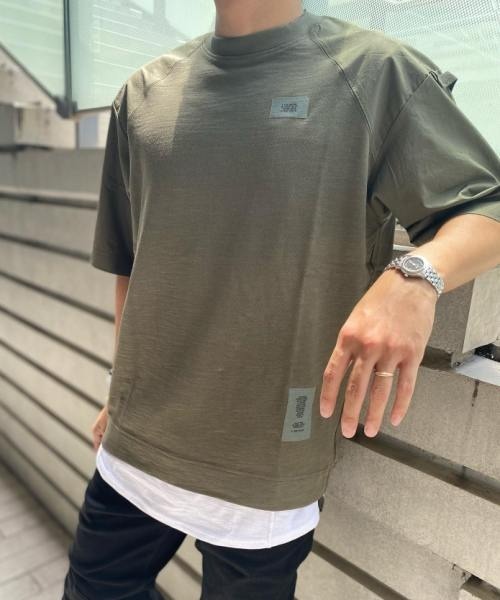 G-STAR（ジースター）の「BACK TAPE LOOSE T-SHIRT/ビッグシルエット/オーバーサイズ（Tシャツ/カットソー・メンズ・カーキオリーブ・SMALL/MEDIUM/LARGE/X-SMALL）」の9枚目の写真