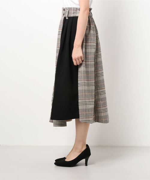 179/WG(イチナナキュウダブルジー)の「配色アシンメトリースカート(スカート・レディース・ネイビー/チェック・M)」の3枚目の写真