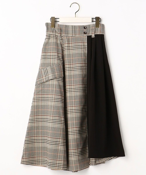 179/WG(イチナナキュウダブルジー)の「配色アシンメトリースカート(スカート・レディース・ネイビー/チェック・M)」の6枚目の写真